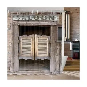 Western Cortina de ducha rústica para baño diseño de_4