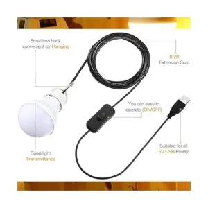 Paquete de 3 luces LED USB USB LED para acampar con cable_3