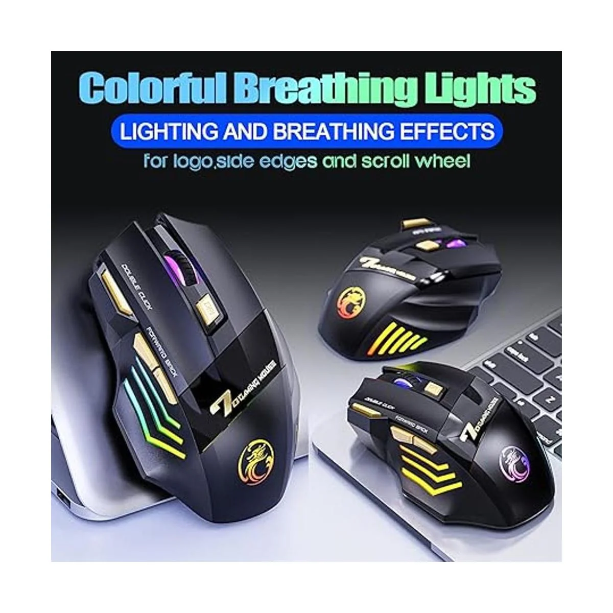 VEGCOO Mouse inalámbrico para juegos C8 mouse recargable_3