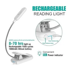 VAVOFO Luces de libro recargables ámbar luces de lectura_5