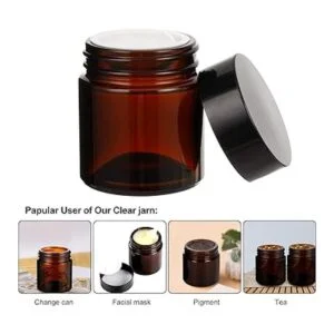 Paquete de 15 tarros de cristal ámbar con tapas_5