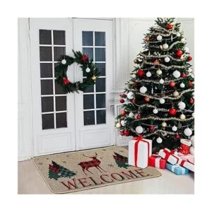 Felpudo decorativo para puerta de reno de bienvenida para_3