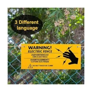 Blulu Señales de advertencia de valla eléctrica de_5