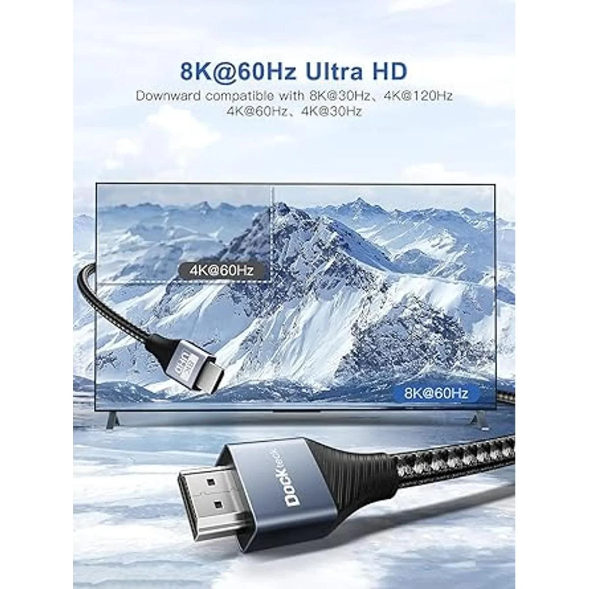 Dockteck Cable HDMI 8K de 10 pies Cables HDMI a HDMI de_2