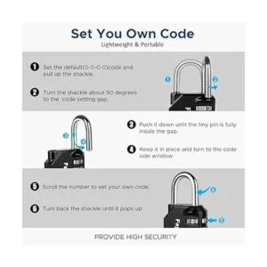 Cerradura de combinación paquete de 4 candados combinados_6