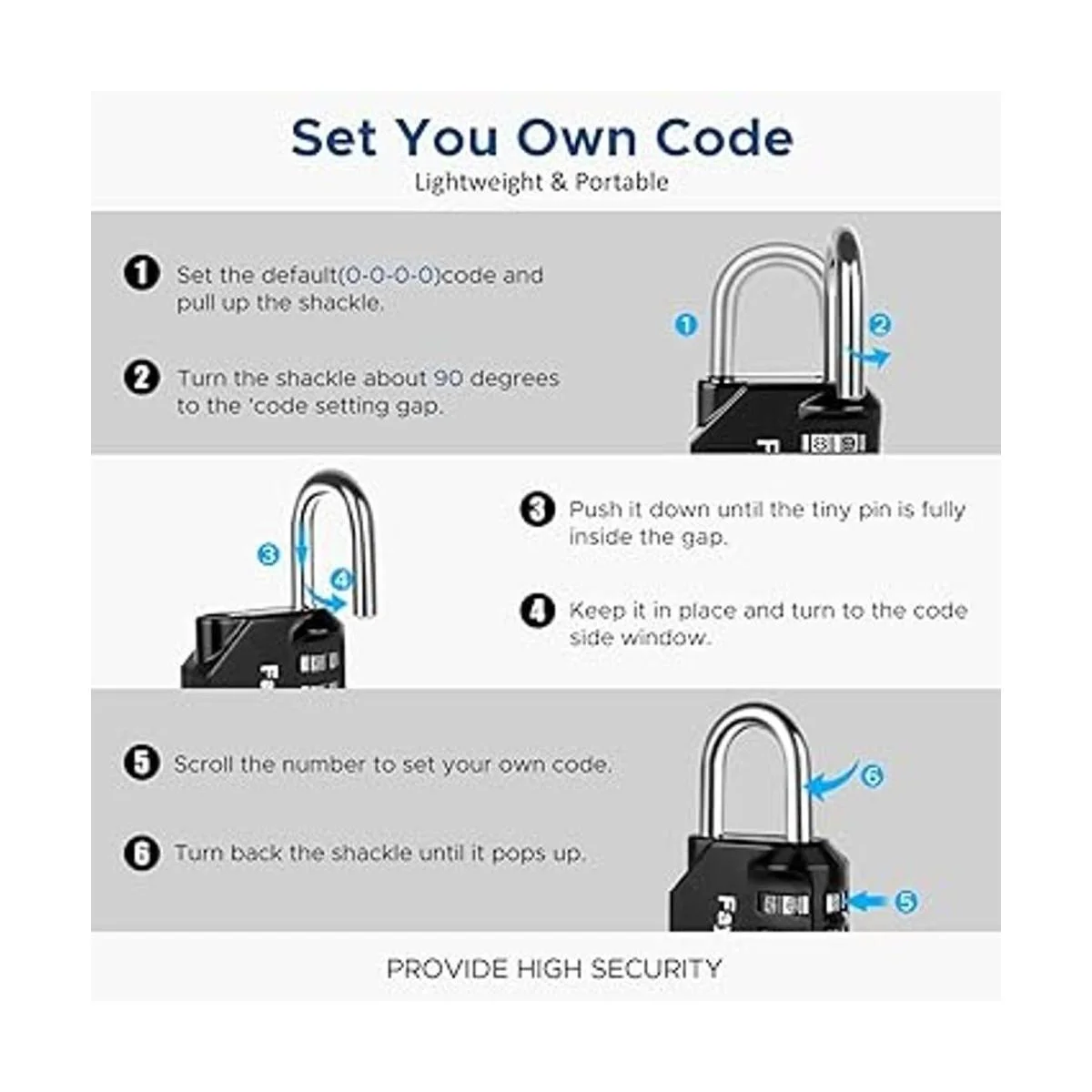 Cerradura de combinación paquete de 4 candados combinados_6