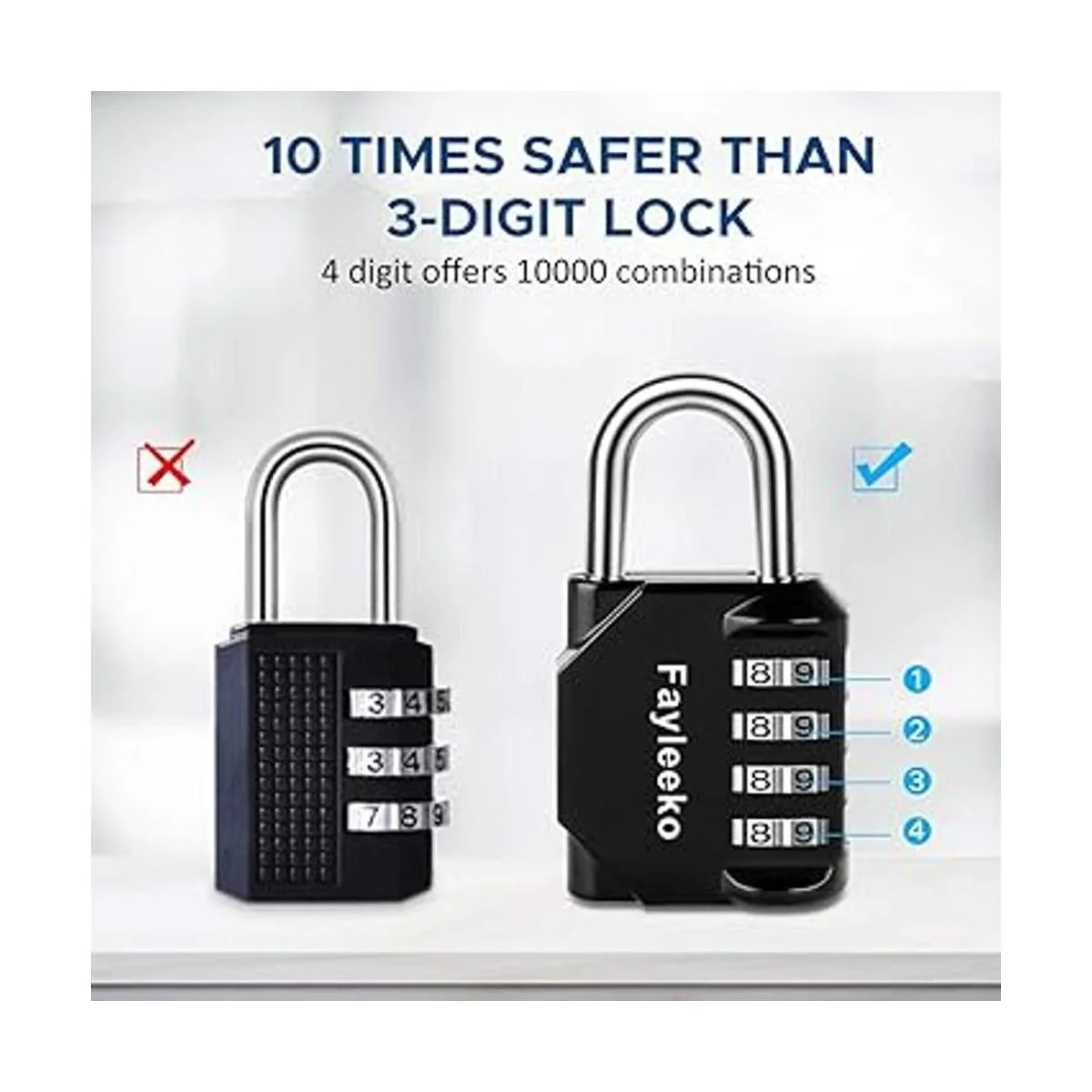 Cerradura de combinación paquete de 4 candados combinados_5