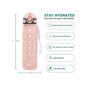 Enerbone Botella de agua de 32 onzas con tiempos para_2