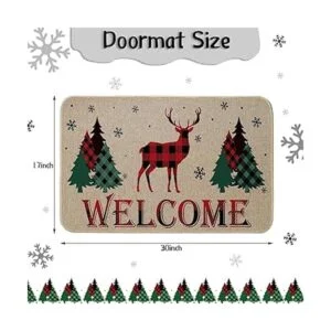 Felpudo decorativo para puerta de reno de bienvenida para_2