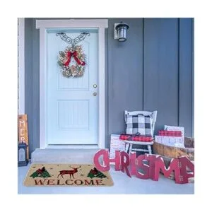 Felpudo decorativo para puerta de reno de bienvenida para_6