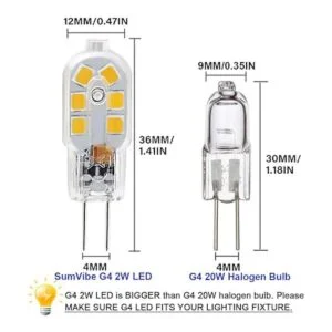 SumVibe Bombilla LED G4 20 W repuesto de bombilla_4