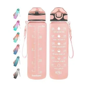 Enerbone Botella de agua de 32 onzas con tiempos para_1