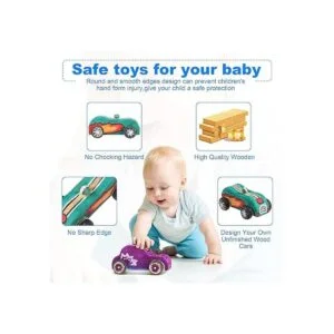 12 piezas de juguetes de madera para coche coches de_4