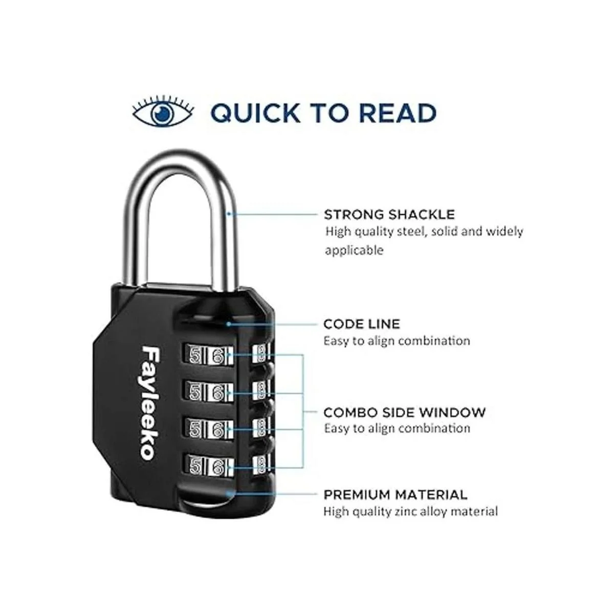 Cerradura de combinación paquete de 4 candados combinados_3