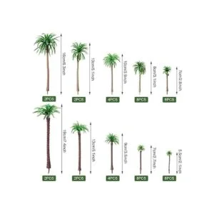 48 piezas de plástico modelo de árbol tren de selva_2