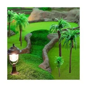 48 piezas de plástico modelo de árbol tren de selva_7