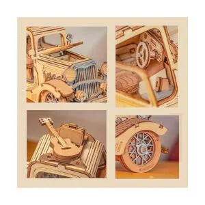 Rolife Rompecabezas de madera 3D modelo de coche retro_3