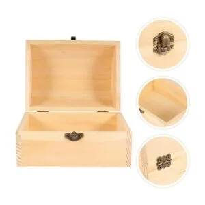Hemoton Caja de madera para manualidades de madera sin_6