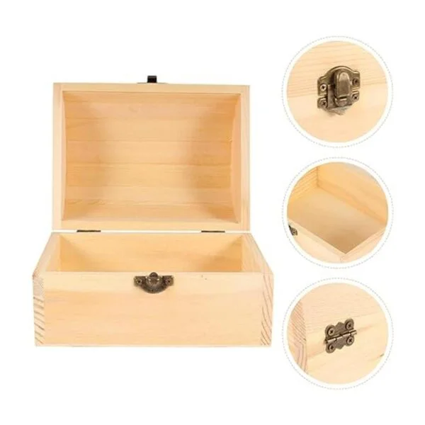 Hemoton Caja de madera para manualidades de madera sin_6
