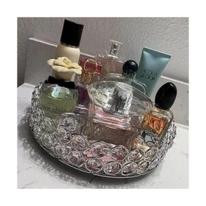 Hedume Bandeja de tocador de cristal espejado bandeja de_7