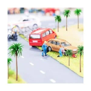 48 piezas de plástico modelo de árbol tren de selva_5