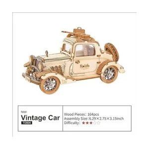 Rolife Rompecabezas de madera 3D modelo de coche retro_5