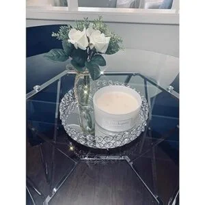 Hedume Bandeja de tocador de cristal espejado bandeja de_6