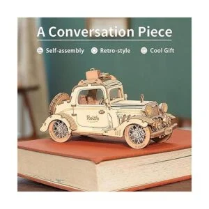 Rolife Rompecabezas de madera 3D modelo de coche retro_2