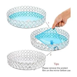Hedume Bandeja de tocador de cristal espejado bandeja de_2