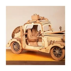 Rolife Rompecabezas de madera 3D modelo de coche retro_4