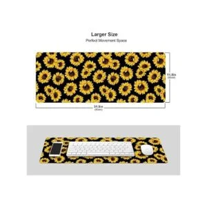 Alfombrilla de mouse para juegos de girasol XL bordes_2