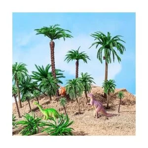 48 piezas de plástico modelo de árbol tren de selva_4