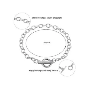 45 cadenas de pulsera con cierre de palanca OT de acero_2