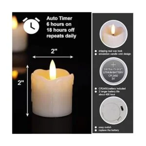 Homemory Velas votivas sin llama con temporizador de_2