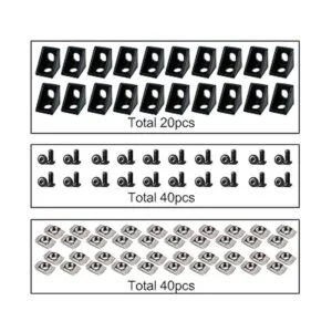 Juego de 20 conectores de perfil de aluminio negro 2020_7