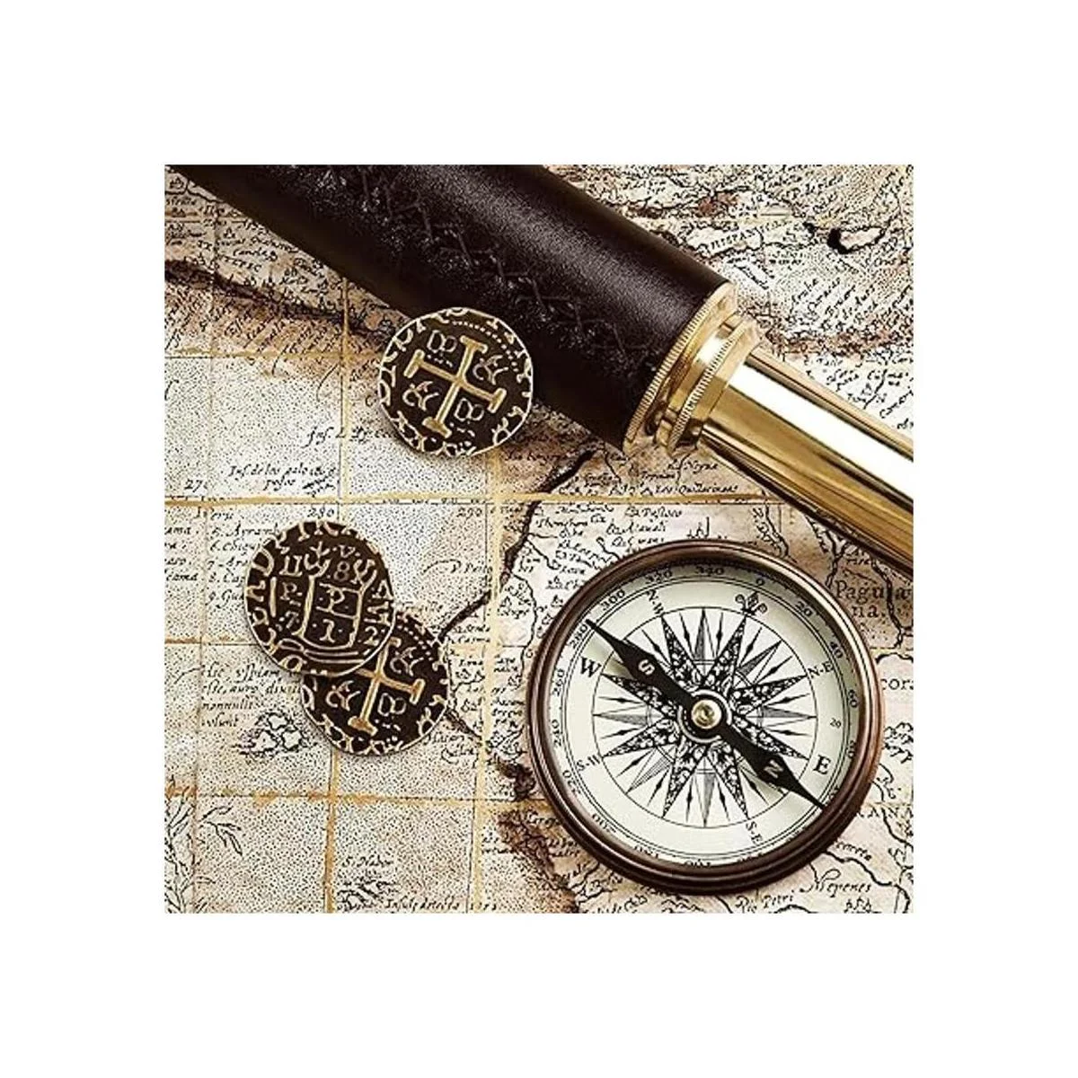 Monedas piratas de metal Juego de monedas de tesoro de_5