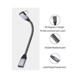 Cable alargador USB C macho a hembra de ángulo recto de 90_3