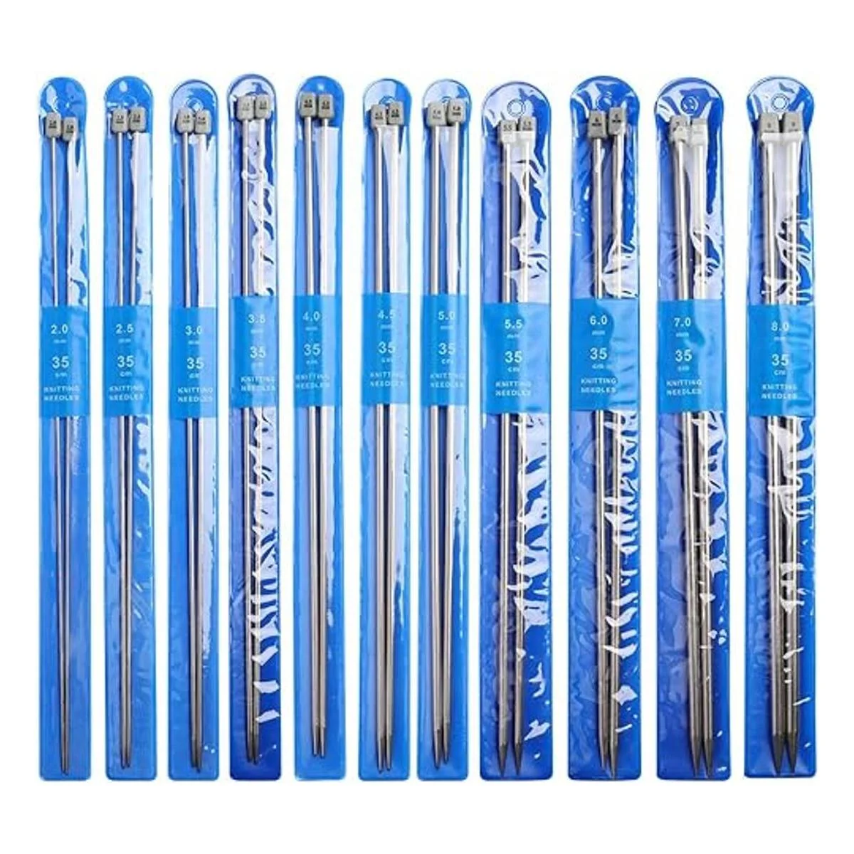 KOKNIT Juego de 11 pares de agujas de tejer de acero_7