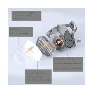 Respirador reutilizable de media cara con filtros_2