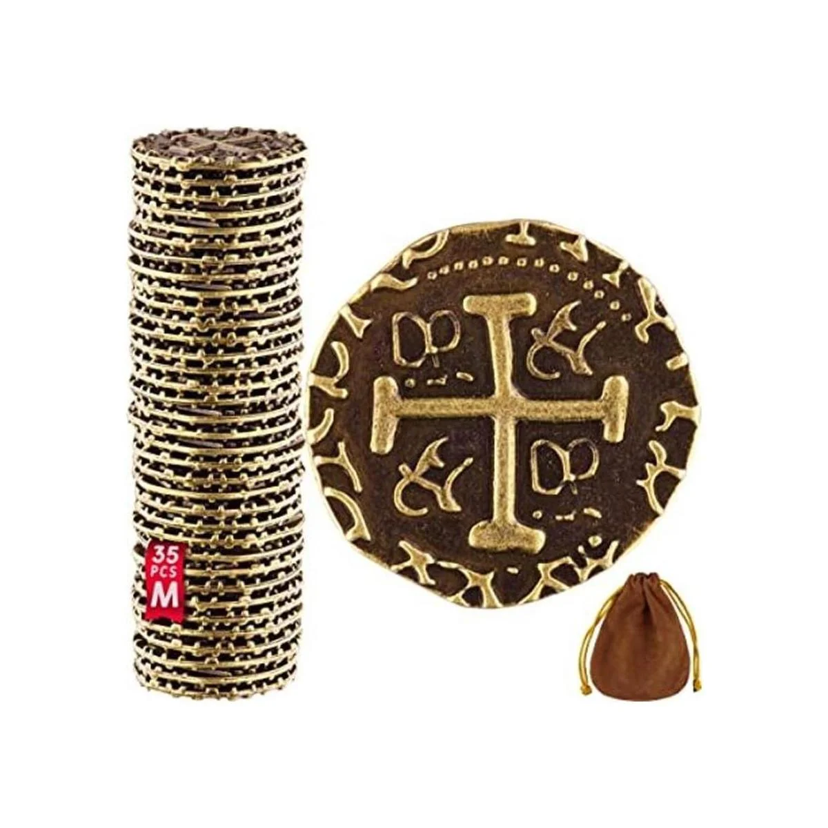 Monedas piratas de metal Juego de monedas de tesoro de_1