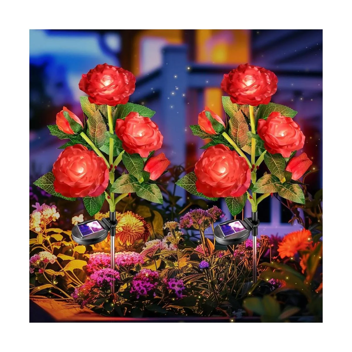 Paquete de 2 luces solares al aire libre decorativas_1