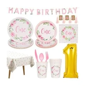 DECORLIFE Suministros para fiesta de primer cumpleaños que_1