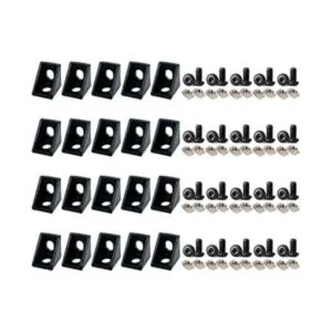 Juego de 20 conectores de perfil de aluminio negro 2020_1