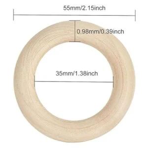 ZIQI 100 anillos de madera para manualidades anillos de_2