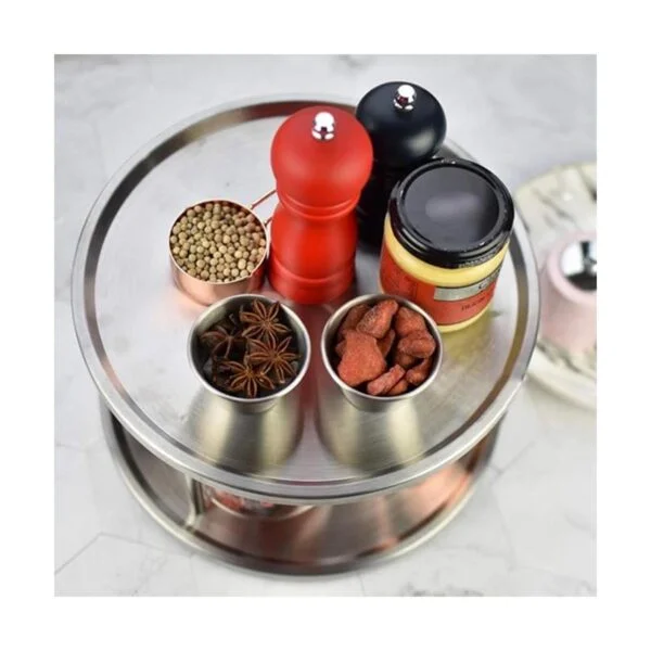 Lazy Susan Organizador de tocadiscos de 2 niveles de_7