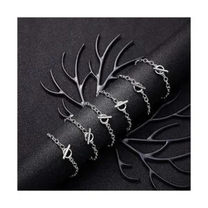 45 cadenas de pulsera con cierre de palanca OT de acero_4