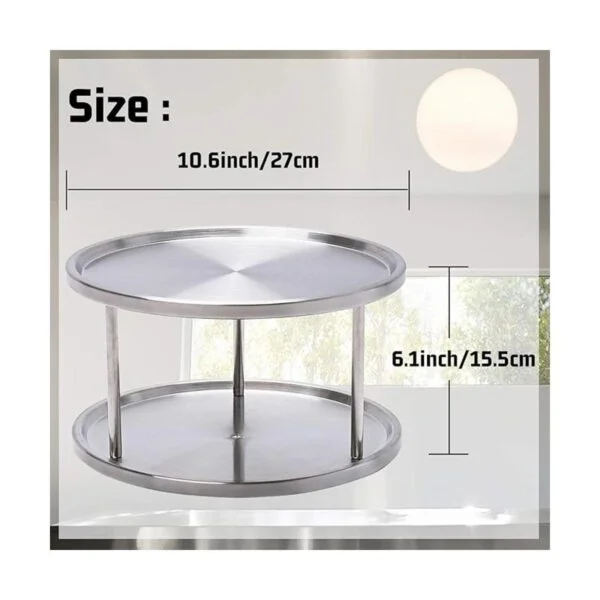 Lazy Susan Organizador de tocadiscos de 2 niveles de_2