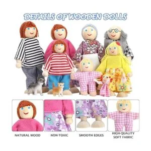 Juego de 10 piezas de madera para casa de muñecas juego_3