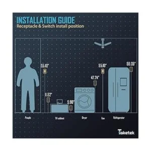 TAKETEK Toma de corriente dúplex con placa de pared toma_3