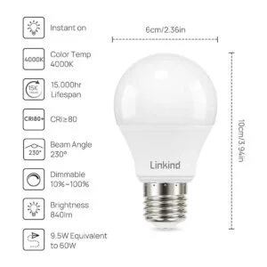 Linkind Bombillas LED A19 regulables equivalente a 60_2